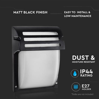 Outdoor Wall Lamp E27 Matt Black 230V