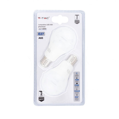 LED Bulb 15W E27 2700K Dimmable 2 pcs