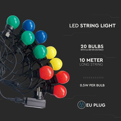 Veriga žarnic 5m in 10 mini žarnic Barvna LED 5w