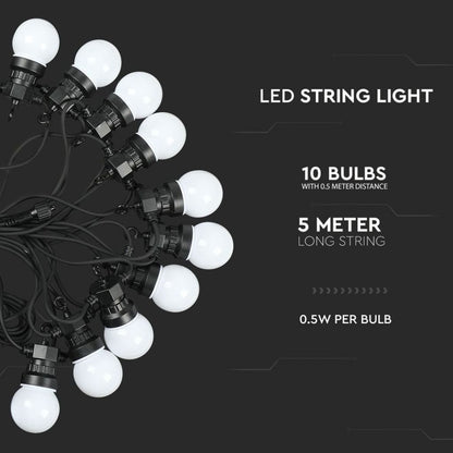 Veriga žarnic 5m in 10 mini žarnic 6000K LED 5w