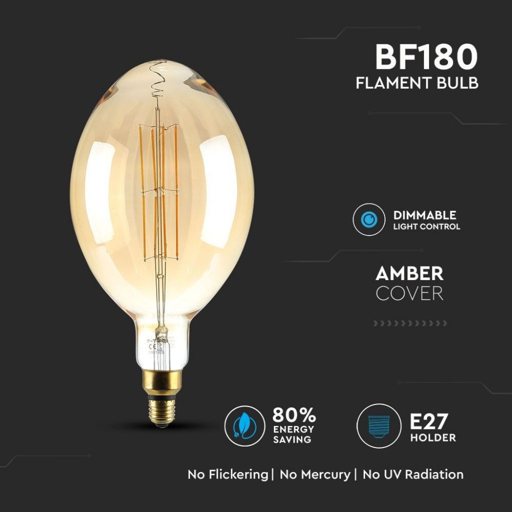 LED Bulb 8W E27 BF180 Dimmable 2000K 600 lm