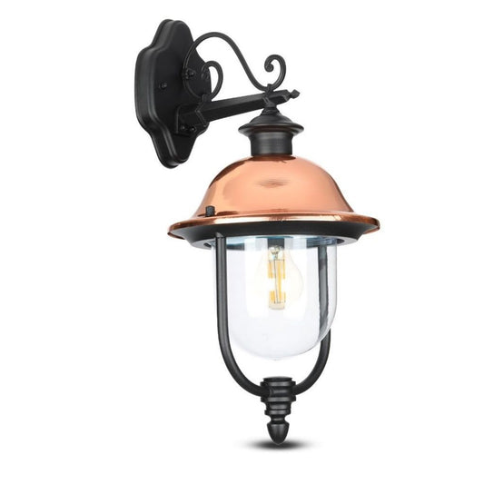 Outdoor Wall Lamp 1 x E27 Black Lantern