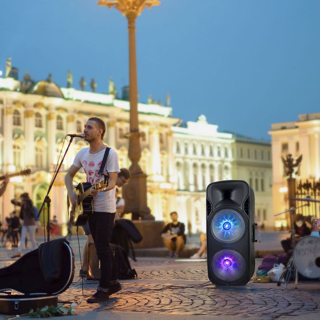 150W Polnilni Zvočnik - Voziček RF Nadzor RGB