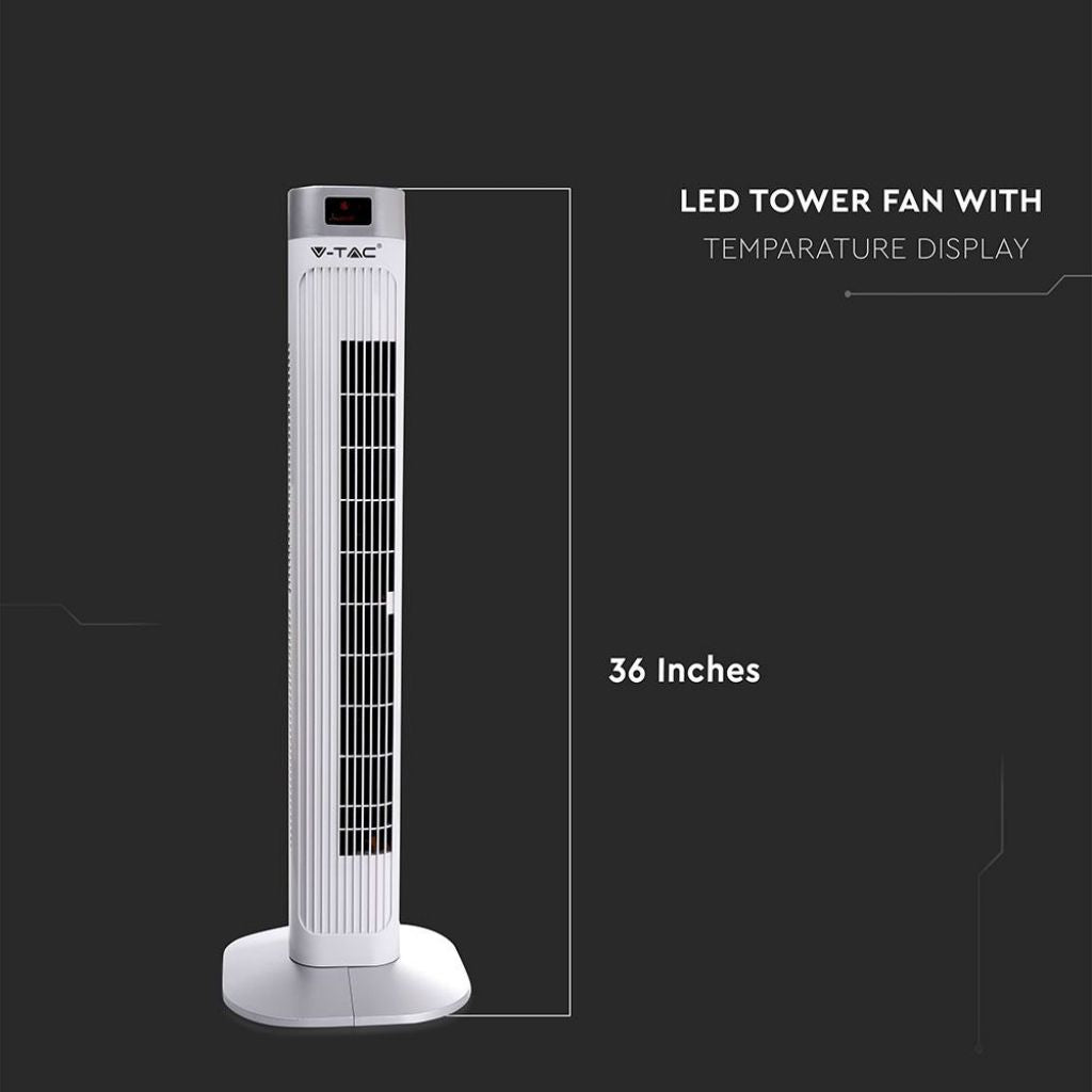 55W LED Tower Fan White