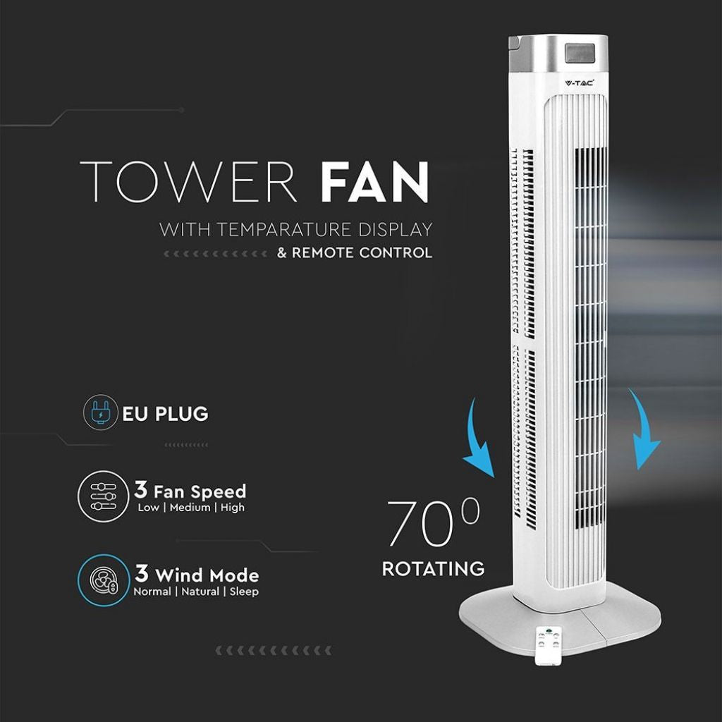 55W LED Tower Fan White