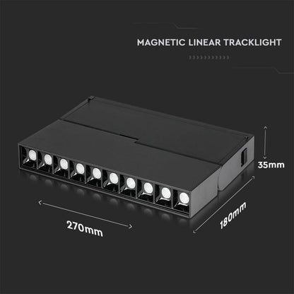 10*2W LED Magnetni Reflektor SMD Črni 3000K IP20 24V - za magnetno tirnico