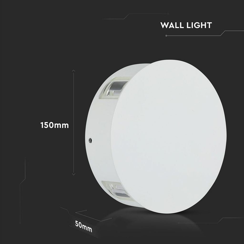 4W LED Stenska Svetilka Belo Ohišje 3000K IP65