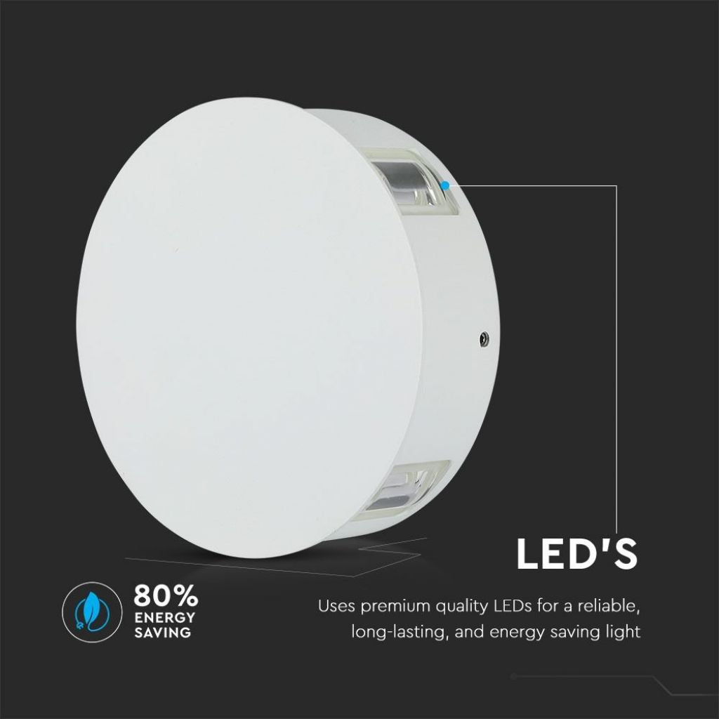 4W LED Stenska Svetilka Belo Ohišje 3000K IP65