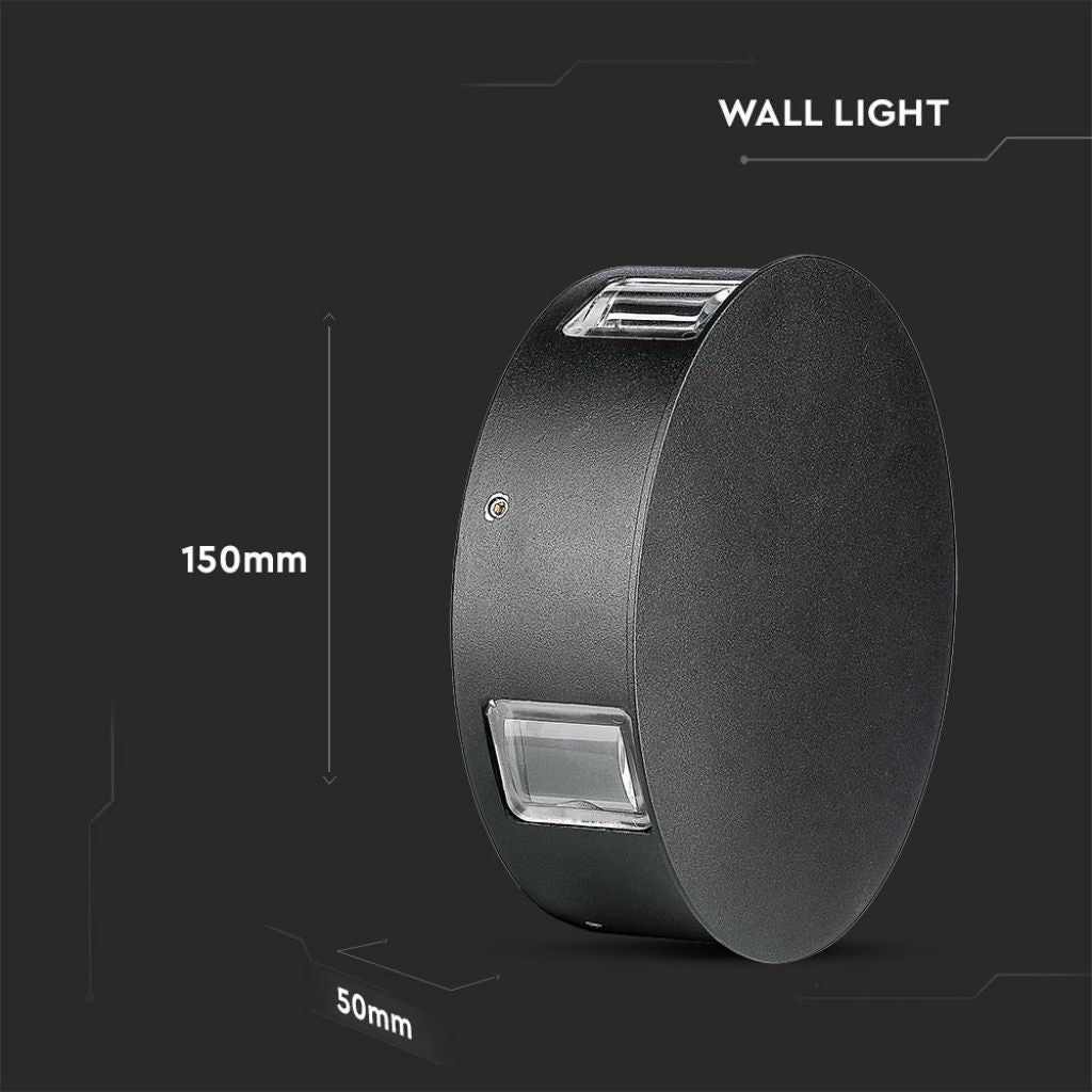 5W LED Wall Lamp Black Housing 3000K IP65