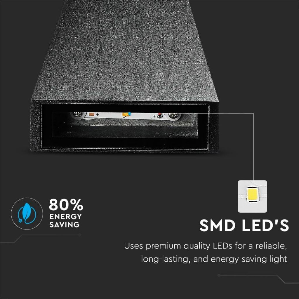 6W 660 lm LED Wall Lamp Black Housing IP65 4000K