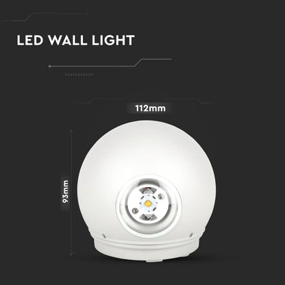 6W LED Stenska Svetilka Bela 3000K