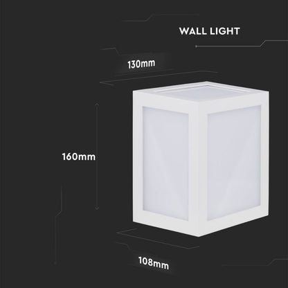 12W LED Stenska Svetilka IP65 Belo Ohišje 4000K