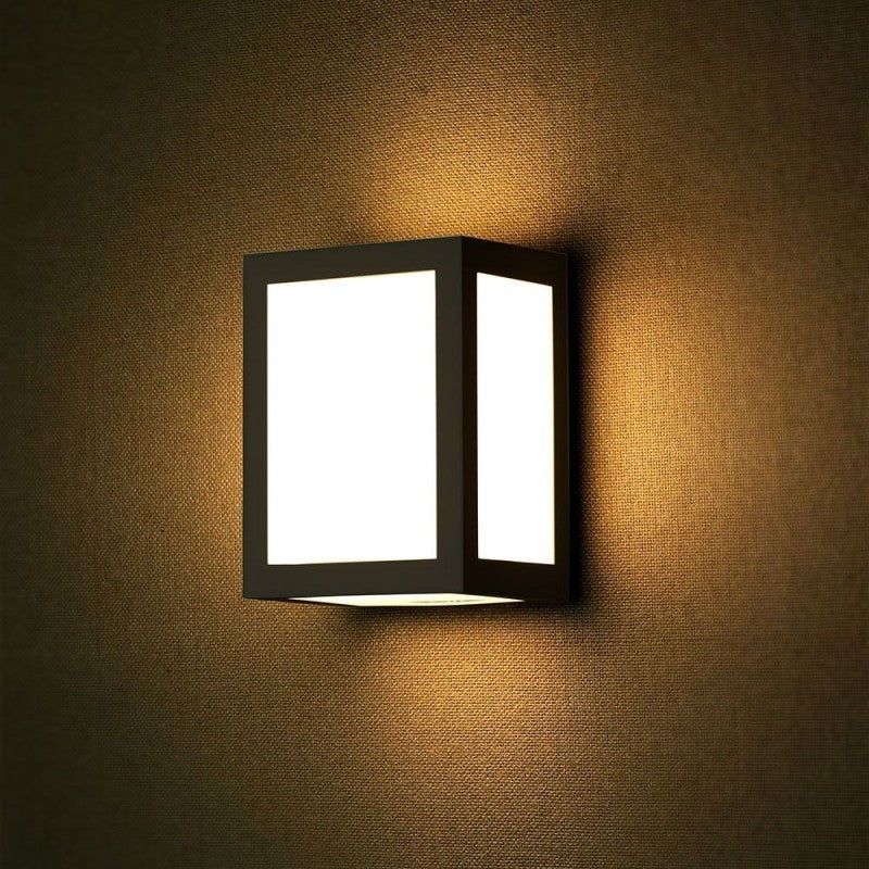 12W LED Wall Lamp IP65 Black Housing 3000K