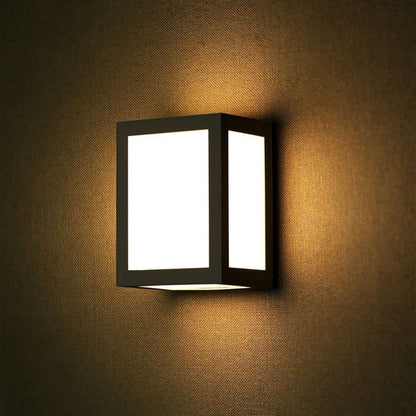12W LED Wall Lamp IP65 Black Housing 6400K