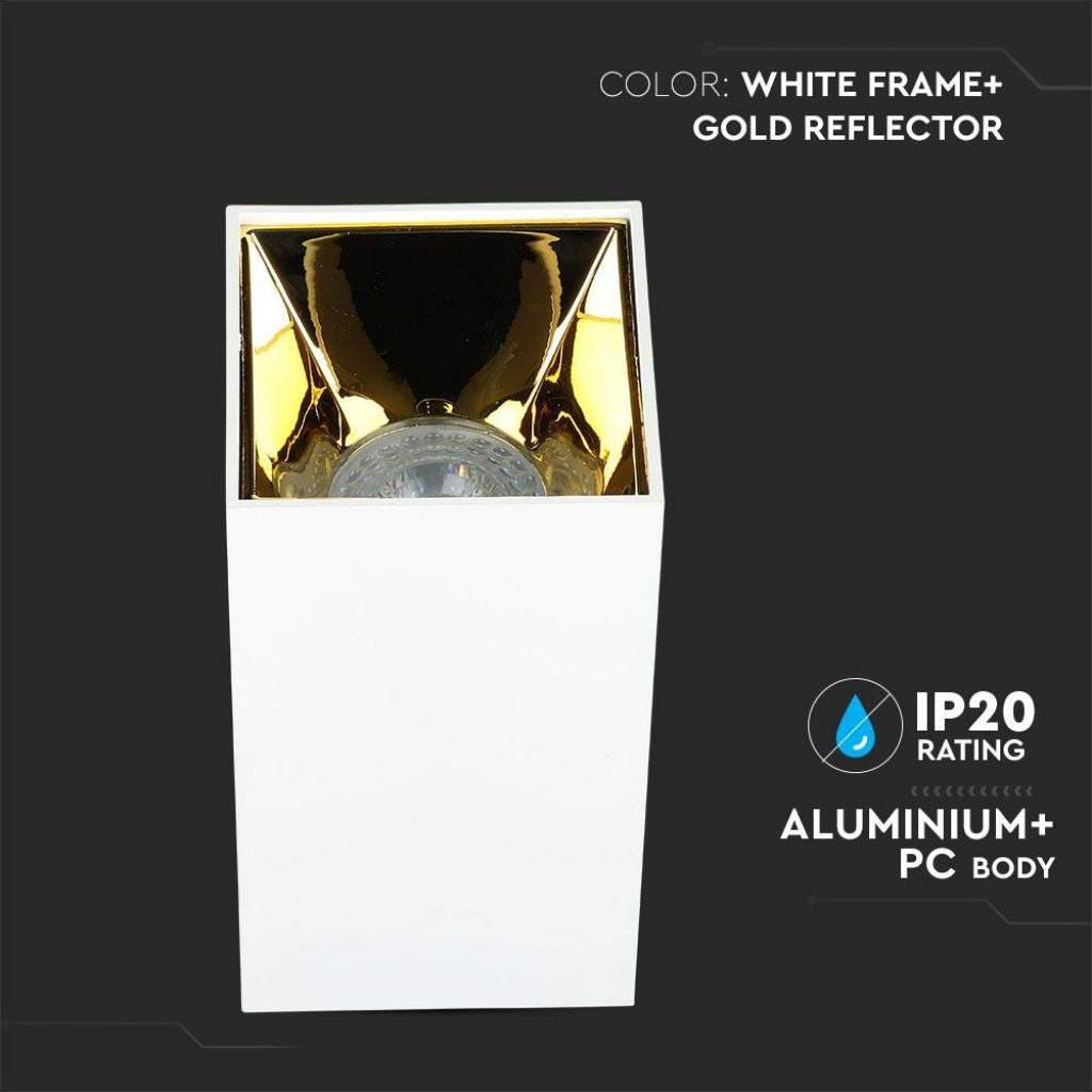 GU10 Ceiling lamp White Gold Square