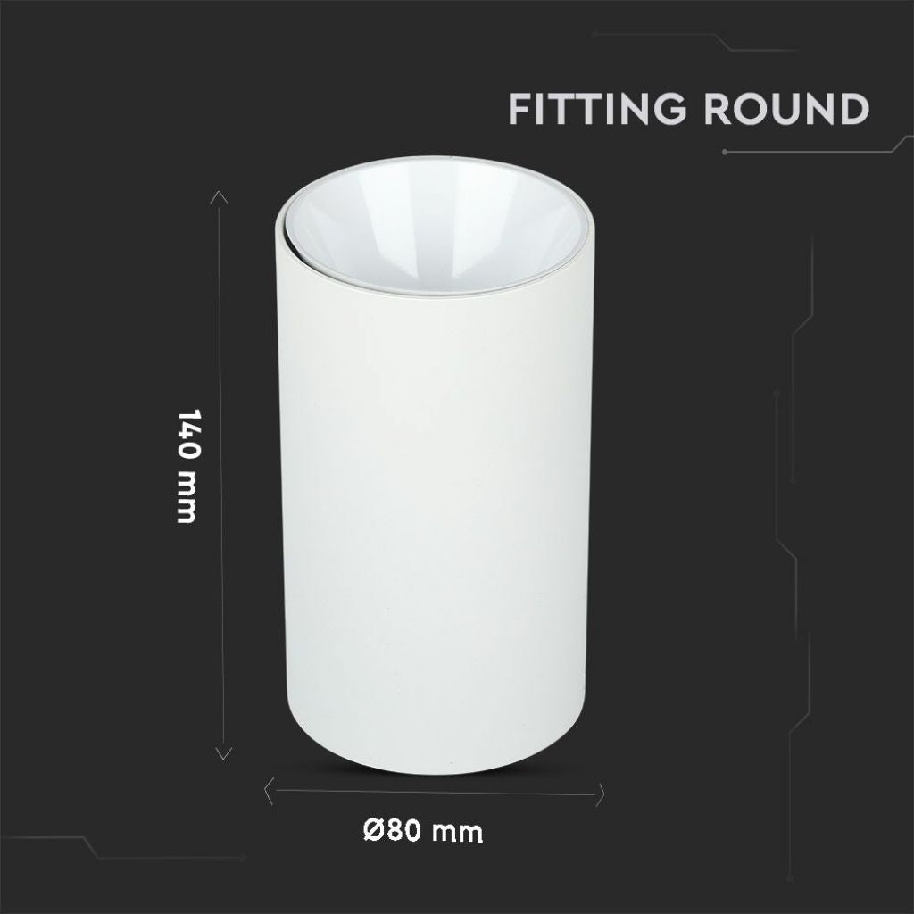 GU10 Ceiling lamp White - White Round Cylinder