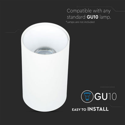 GU10 Ceiling lamp White - White Round Cylinder