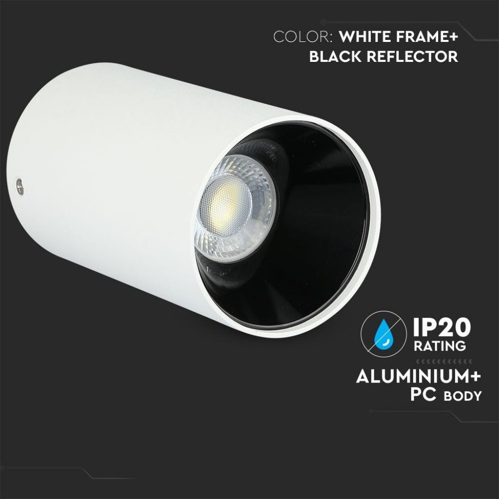 GU10 Ceiling lamp White - Black Round Cylinder