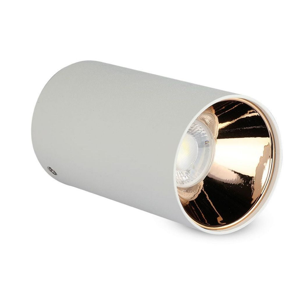 GU10 Ceiling lamp White - Rose Gold Round Cylinder