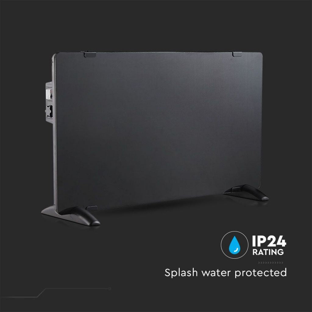 2000 W Convection Heater - Glass Panel Black IP24