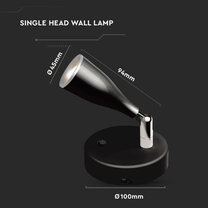 4.5W LED Wall Lamp Black 4000K