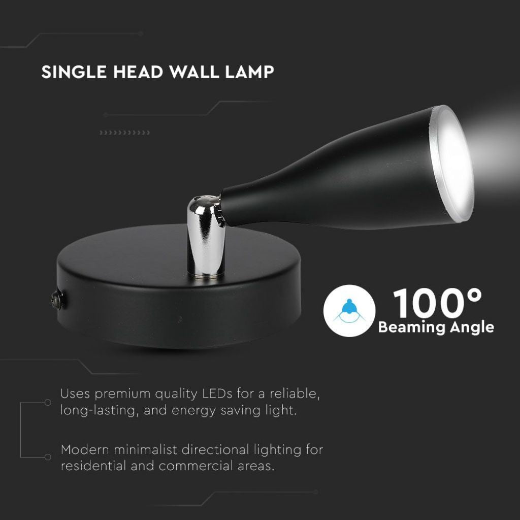 4.5W LED Wall Lamp Black 4000K