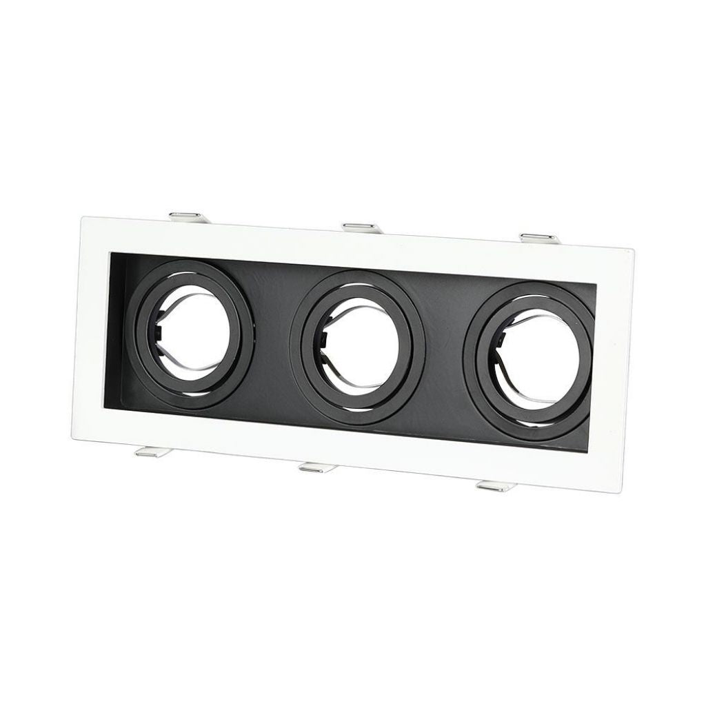 3 x GU10 Recessed Lamp Rectangular Triple