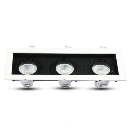 3 x GU10 Recessed Lamp Rectangular Triple