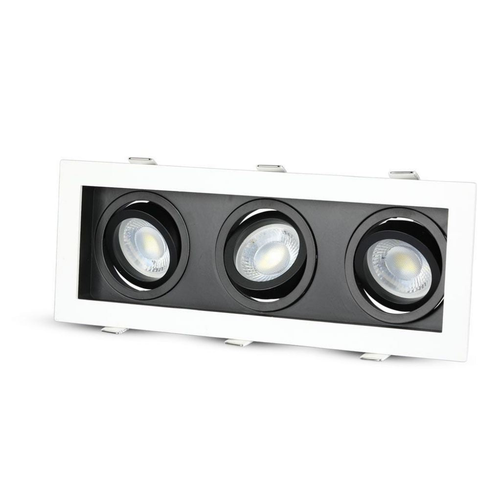 3 x GU10 Recessed Lamp Rectangular Triple