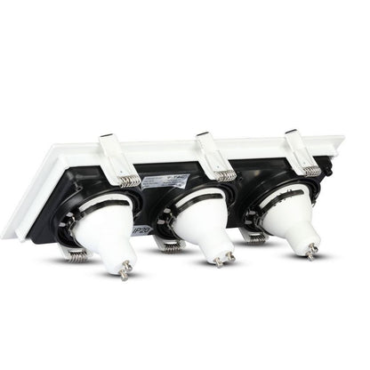 3 x GU10 Recessed Lamp Rectangular Triple