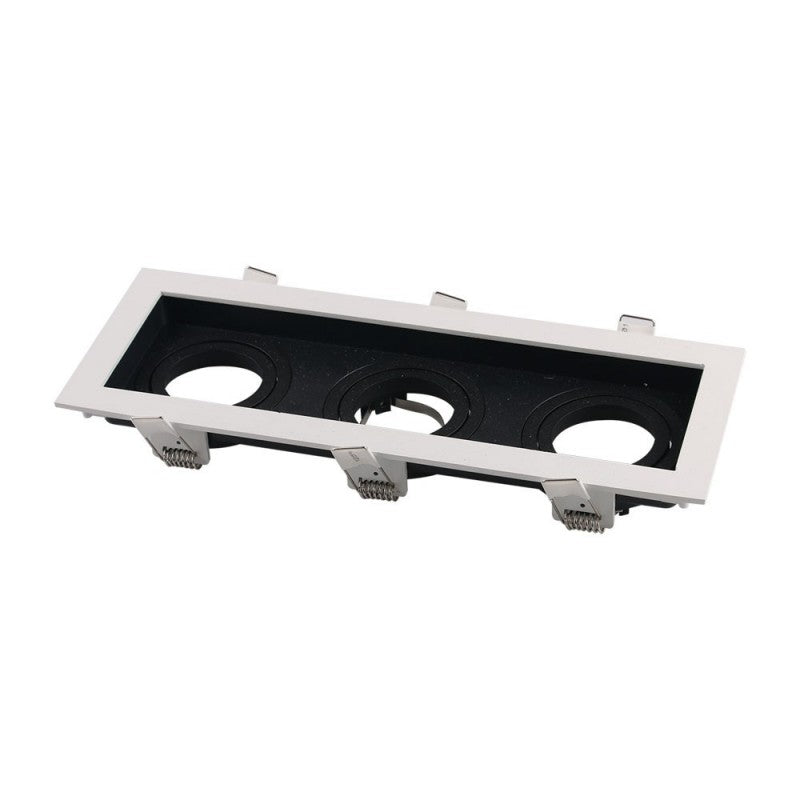 3 x GU10 Recessed Lamp Rectangular Triple