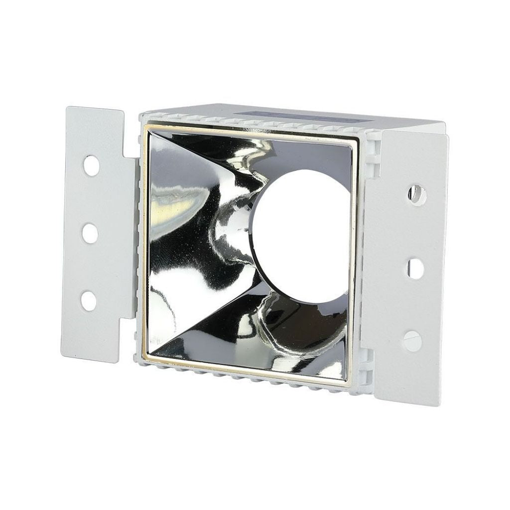 GU10 Recessed Housing White Chrome Square