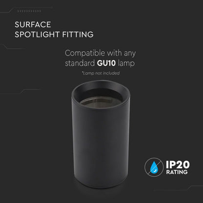 GU10 Ceiling lamp Black Round Cylinder
