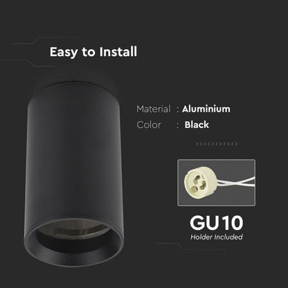 GU10 Ceiling lamp Black Round Cylinder