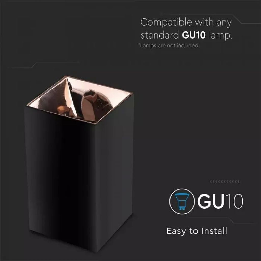 GU10 Stropna svetilka Črno Rožnato Zlata