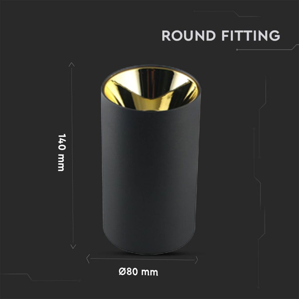 GU10 Ceiling lamp Black Gold Round Cylinder