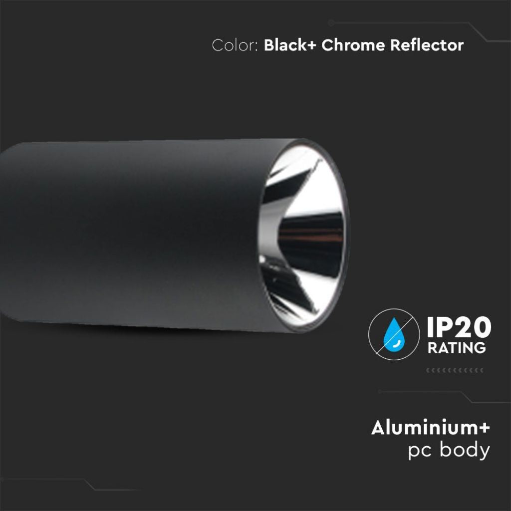GU10 Ceiling lamp Black Chrome Round Cylinder
