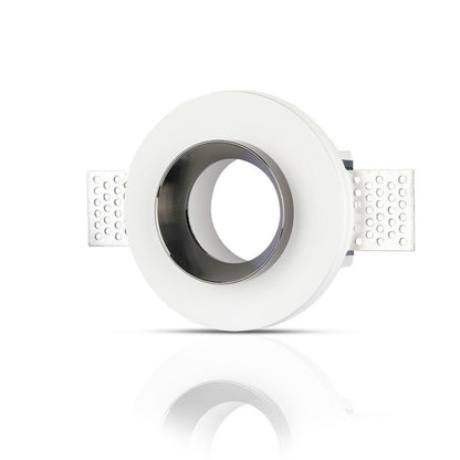 GU10 Recessed Lamp White-Chrome Round Bottom