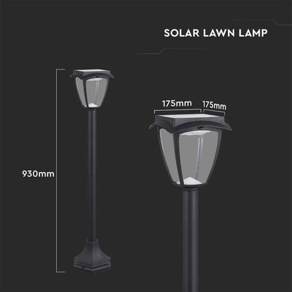 LED Solar Floor Lamp 2W Black 3in1 IP44