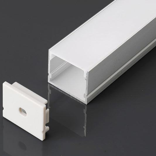 Profile for LED Strip - Surface mounted 2000x30x20mm Milky - Kit White housing